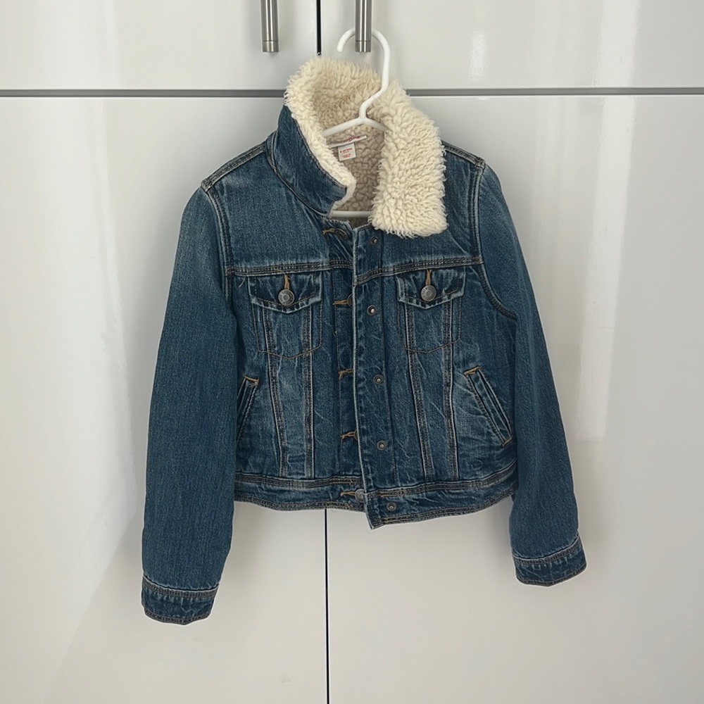 Girls shearling lined jean jacket
